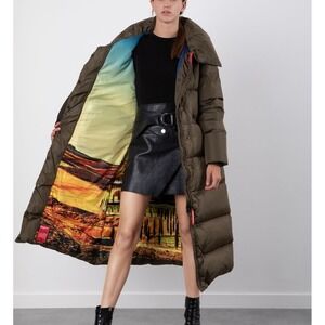 New $795 FREEDOMDAY Luxury Designer Military Green Brooklyn Puffer Jacket SMALL